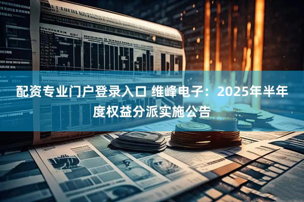 配资专业门户登录入口 维峰电子：2025年半年度权益分派实施公告